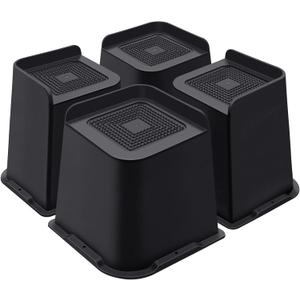 ANNKUT Bed Risers 6 Inch Heavy Duty, Furniture Risers for Bed Desk Table Sofa Couch ，Oversized Bed Lifts Risers, Support up to 5000 Lbs(4 Pack Black)