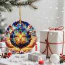 2 x Christmas Ornaments, Christian Cross Ornament, Xmas Decor, Christmas Tree Ornaments, Xmas Decorations for Tree, Holiday Ornament, Christian Gift, Religious Gifts