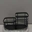 Utensil Holder, Stainless Steel Utensil Drying Rack for Kitchen Counter, Silverware Cutlery Flatware Holder Forks, Knives, Spoons, Chopsticks Organizer (Black)