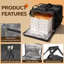 Insulated Heated Pizza Delivery Bag with Handle - Portable Vehicle Food Warmer,Padded Heated Pizza Carrier Bag with12-volt Cigarette-lighter Power Port