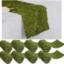 Jutom Dried Moss Table Runner Preserved Moss Mat Artificial Green Moss Roll for Party Tabletop Decoration Fairy Gardens Wedding Arts Crafts, Dark Green, 6 x 40 (8 Pcs)