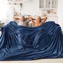 BEDELITE Big Fleece Blanket - 120" x 120" (10' x 10'), Super Soft Fluffy Fuzzy Oversized King Blanket for Bed, Couch, Sofa, Camping, Fits Whole Family, Navy Blue