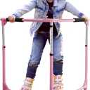 GanFindX Folding Skater Aid for Kids Roller Skating, Roller Skate Trainer for Kids Toddler Adjustable Height Training Walker (Pink)