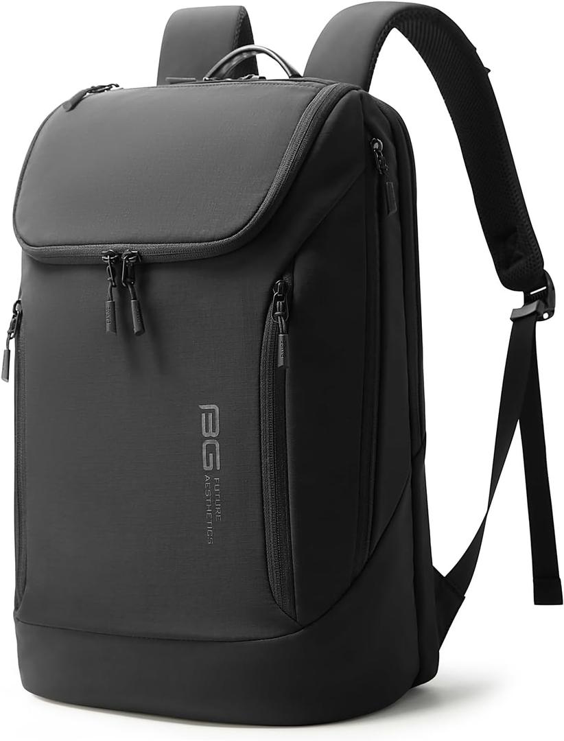 BANGE Commute backpack can hold 15.6 inch laptop,Flight approved carry on backpack for men and woman (Black)