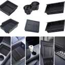 Center Console Organizer Tray for Tesla Model Y 2024-2020(Not Fit Model Y 2024 2025 Juniper), 6PCS Interior Accessories with Armrest Storage Tray, Hidden Storage Box, Cup Holder Insert, Under Seat Box