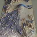 Navy Blue Peacock Wall Art for Living Room Office Elegant Animal Peacock and Roses Painting Prints Vintage Canvas Artwork Girls Bedroom Dcor Ready to Hang (16x32 Inches) (30L" x 16W")