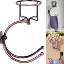 Vintage Double Hook Towel Bar with Candle Holder, Antique Rustic Bathroom Wall Mounted Accessory, Sturdy Towel Ring with Unique Design(Antique (6.5Inch*6Inch*3.5Inch)