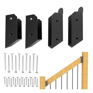 2 Pair 30Stairs Railing Stainless Steel Deck Bracket Connector for 2"X4" (Actual 1.5"X3.5") Railing Wood Posts for Deck Handrails,Railing Stairs,Fences