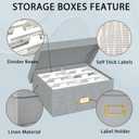 Decorative Photo Storage Box - Linen Photo Box Organizer with Dividers, Fits Holds Up to 1700 Pictures and 4x6 Photos, Memory Keepsake Organizer for Photos, Scrapbook Supplies, Cards, Stamps (Grey)