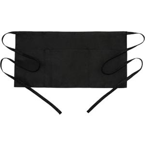 BOHARERS 50 Pack Waist Apron with 3 Pockets - Black Waitress Server Short Apron