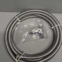 10 Ft Braided Stainless Steel Supply Line, Ice Maker Hose with 1/4 in Fittings on Both Ends with 3/8 x 3/8 x 1/4 Brass Compression Outlet Stop Valve Tee Adapter for Drinking Water