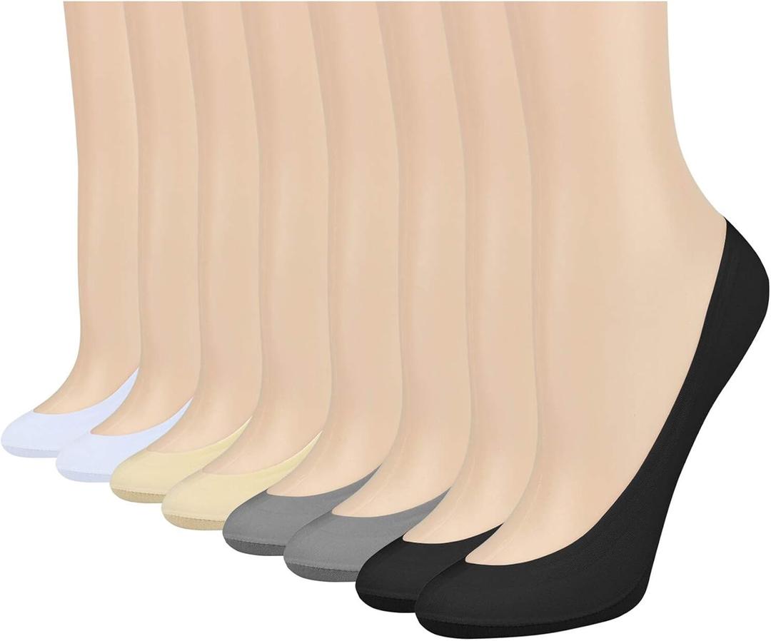 8 Pairs Women's No Show Socks, Invisible Low Cut Socks Non Slip Heel Grip | Invisible No Show Design| Low Cut Fit| Non Slip Heel Grip | Soft Breathable Fabric | Fits Sneakers, Loafers & Flats