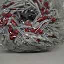 Giegxin 6 Pcs Vintage Small Christmas Wreath for Cabinet Mini Kitchen Wreath with Red Berry Realistic Norfolk Farmhouse Decoration for Xmas Window Indoor Chair Fireplace Porch Candle Decor (No Bows)