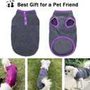 Tealots 2 Pack Dog Fleece Vest Sweater, Warm Pullover Puppy Jacket, Autumn Winter Cold Weather Coat Clothes, Pet Stretch Apparel with Buttons Costumes for Small Medium Dogs Cats (Large) Fuchsia+Gray