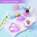 LUCOTIYA Birthday Gifts for Women, Self Care Get Well Soon Gifts, Lavender Relaxing Spa Gift Basket Care Package w/Blanket Unique Valentine Idea for Her,Mom, Friends (Purple)