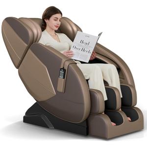 2025 Massage Chair Full Body,Zero Gravity Lower Back and Calf Heating Shiatsu Massage Recliner with 6 Auto with Manual ModesHome and Office UseMM450 Brown and Gold