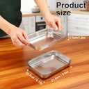 2 x 6 Pack 8.6 Inch Stainless Steel Breading Trays Set, 8.6 x 6 x 1.2 inches with Six Stainless Steel Interlocking Prep Trays for Breading Station, Fish, Meat, Chicken, Oven-Safe
