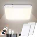 WhitePoplar Rechargeable Motion Sensor Closet Light with Remote - Magnetic Wireless Ceiling Lights, 400LM Closet Lights Motion Sensored Indoor for Bathroom Closet Pantry Porch and Hallways 2Pack