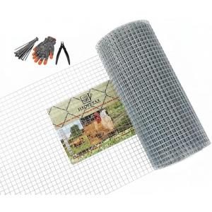 Hardware Cloth 18 Gauge Hot Dipped Galvanized Welded Wire Mesh Roll, Heavy Duty Zinc-Coated Steel Fence for Garden, Chicken Coop, Animal Cage, Outdoor Run & DIY Projects (1/2"x16'x50')