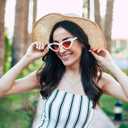 Eyegla 8 Pack Small Retro Oval Sunglasses Trendy Cat Eye Sunglasses Colorful Narrow Party Glasses Bulk for Women