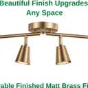 4 Light Track Lighting Kit, Matt Brass Finish Adjustable with Moden Flush Mount Ceiling Spotlight for Kitchen,Living Room,Home Improvement