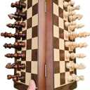 Magnetic Travel Wooden Chess Set,12-inch Chess Board,Folding Magnetic Chess Game Portable Chess Sets Includes 2 Extra Queens,Beginner Chess Set for Kids and Adults
