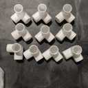 QWORK 4-Way 1/2" Tee PVC Fitting Elbow, 10 Pack PVC Fitting Connector, Furniture Grade, White