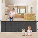 120 Inch Retractable Baby Gates Extra Wide Reinforced Baby Dog Gate 34 Inch Tall Retractable Dog Gate with Reinforced Strip Mesh Safety Pet Gate for Stairs Hallway Doorway Indoor Outdoor, Black 34'' X 120''