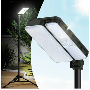 10000lm Dimmable Rechargeable Work Light, 15000mAh Detachable Camping Work Light 72'' Telescopic with 2 Separate Lights, 2 Charge Ways Type C & Solar Powered