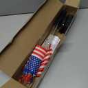 4th of July Decorations Outdoor American Flag Lights, 6-Pack Red White and Blue Solar Stars Lights with 6 USA Flags & 30LED,Bright Patriotic Pathway Lights for Memorial Day Yard Lawn Decor