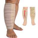 Femovaz 1 PC Adjustable Lymphedema&Compression Wrap for Leg | Relieves Swelling, Edema, Lipedema | Breathable | Anti-Slip | All-Day Comfort,Long(M)