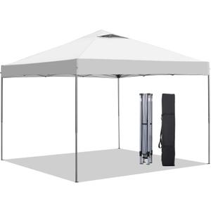 GDY 10'x10' Pop Up Canopy Tent, Portable Gazebo, Easy Up Outdoor Canopy for Events, Parties, Camping, White.
