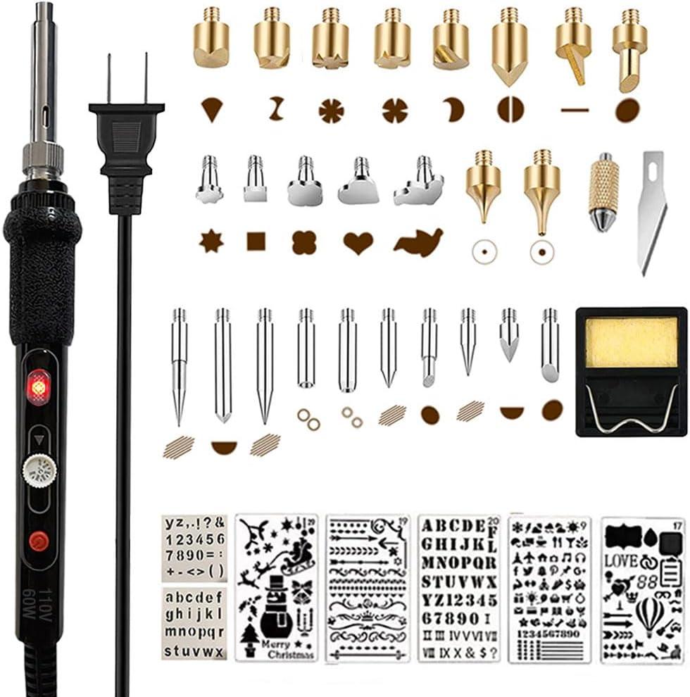 Wood Burning Kit, Wood Burning Tool with Adjustable Temperature 200~450C, Professional Wood Burning Pen for Embossing Carving DIY Adults Crafts Beginners