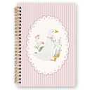 dvhdajed Coquette Goose Spiral Notebook, Preppy Aesthetic Goose Gifts Journaling Notebooks, Cute Gooses Spiral Journal for Women, Coquette Pink Gooses Office School Supplies Gifts, 5.5x8.3