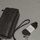 Lanyani RFID Crossbody Wallet Wristlet Purse with Phone Pocket For Women Vegan Leather (B-retrro Grey)