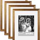 Yaetm 16x20 Gold Picture Frame Matted to 11x14 Set of 4, 1.4" Wide Molding & Rustic Golden 16x20 Frame for Wall Gallery, Home and Office, Wall Mount, 4 Pack