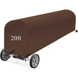 Woanger Heavy Duty Pool Solar Reel Cover Waterproof UV Resistant Inground Swimming Pool Solar Reel Roller Blanket(20 Ft,Coffee)