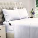 DREAMCARE King Size Sheets Set - Cooling Bed Sheets - 4pcs Set - up to 15" Deep Pocket King Sheet Set Soft & Long Lasting Cooling - 100% Fine Brushed Polyester with Side Pocket - White