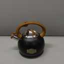 Tea Kettle Stovetop, Black Tea Kettles-2.1 Quart Loud Whistle Stovetop Teapot,Food Grade Stainless Steel with Wood Pattern Handle, Unique Button Control Kettle Outlet for Tea, Coffee