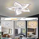Bevenus Low Profile Ceiling Fan with Lights,110v Modern Dimmable Flower Shape, Remote Control/app Control,Timing 6 Gear Speeds Fan Ceiling Lamp.