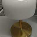 Oneach 9" Cordless Table Lamp, Gold Rechargeable Battery Operated Lamp, 3-Way Stepless Dimming Touch Lamps, Small Glass Bedside Nightstand Light for Bedroom Dining Table Living Room Shelf Decor, Gold-1Pack