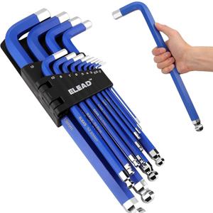 ELEAD Jumbo Hex Key Allen Wrench Set | 13-Piece Metric 2-19mm | Long Ball End Durable S2 | Automotive | Mechanic | Furniture | Professional Grade Tools