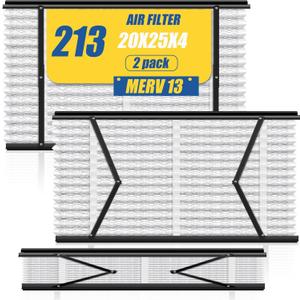 2 Pack 213 Replacement Filter Compatible with Aprilaire Whole House Air Purifiers 1210, 1620, 2210, 2216, 3210, 4200, Furnace Air Filter for Whole House Furnace, MERV-13, 20x25x4