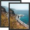 COREAET 18X24 Picture Frames Made of Solid Wood with High Definition Plexiglass,Black Poster Frame for Vertical or Horizontal Wall Display,2 PACK