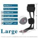 Jewlri AFO Drop Foot Brace, Drop Foot Stabilizer, AFO Support for Walking, Lightweight, Trimmable, Polyethylene, fits Most Shoes Easily (Right, Large) (Black)