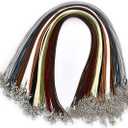 100Pcs Leather Necklace Cord Bulk with Clasp, 20inch Colorful Necklace Bracelet Chains String Rope Cord for Jewelry Making Supplies Pendants Charms