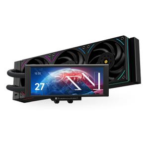 Thermalright Trofeo Vision 360 ARGB Black CPU Liquid Cooler, 6.86-Inch Magnetic IPS LCD Screen with 1280x480 Resolution, Free to DIY a Variety of Themes, Compatible with AM4/AM5, Intel LGA1700/1851