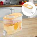 3.5L Plastic Beverage Dispenser with Spigot for Fridge: 0.9 Gallon Leak-proof Beverage Dispenser Summer Drink Container for Iced Tea Lemonade Water Milk(Yelllow) (Multicolor)