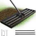Lawn Leveling Rake for Yard Soil, 7FT Adjustable Handle Heavy Duty Leveler Tool, Anti-Flip Design for Golf Courses & Lawns45"x10" Rake