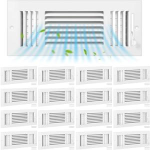 Zonon 18 Pcs 12 x 4 Inch Air Ceiling Vent Covers 3 Way White Ceiling Register Sidewall Wall Air Conditioner Vent Cover HVAC Vent Duct Cover for Home Bathroom Office Toilet, Interior Size